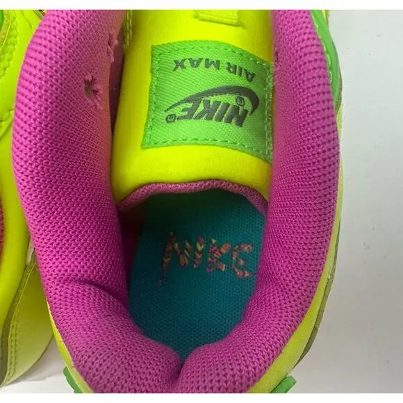 Nike Air Max 90 LTR CW5797-700 Volt Green Pink GS Size 1Y NO LACES - Picture 8 of 8